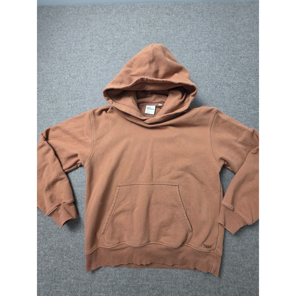 TNA Sweatfleece Terry Hoodie Womens Small Brown Perfect Fit Long Sleeve Pullover